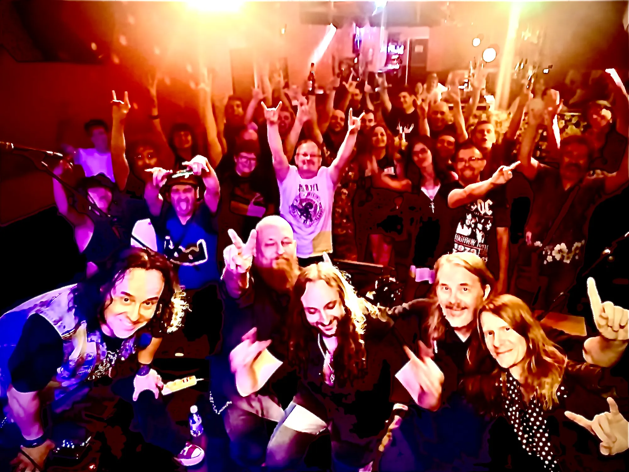 With fans after the show, Spain