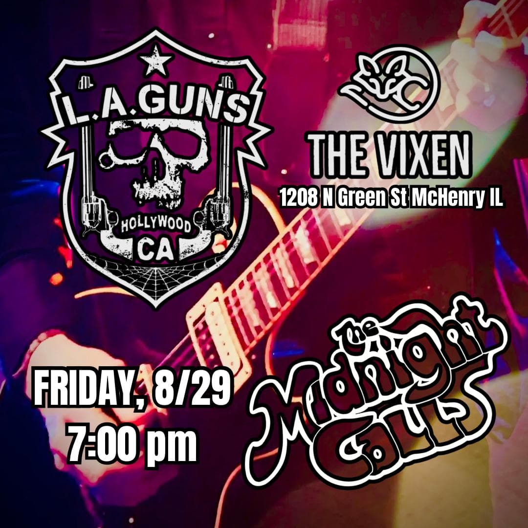 Show poster for The Midnight Calls at The Vixen in McHenry, IL on August 29, 2025
